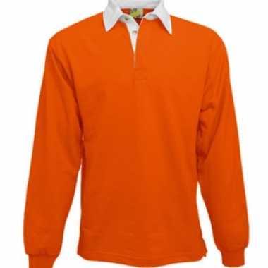 Kleding Oranje rugbyshirt met witte kraag