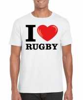 Wit i love rugby t shirt heren